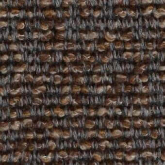 Woven fabric sample, dark brown and gray heathered grid, dense irregular weave with visible knots, textured surface, Constantini Pietro fabrics n51.